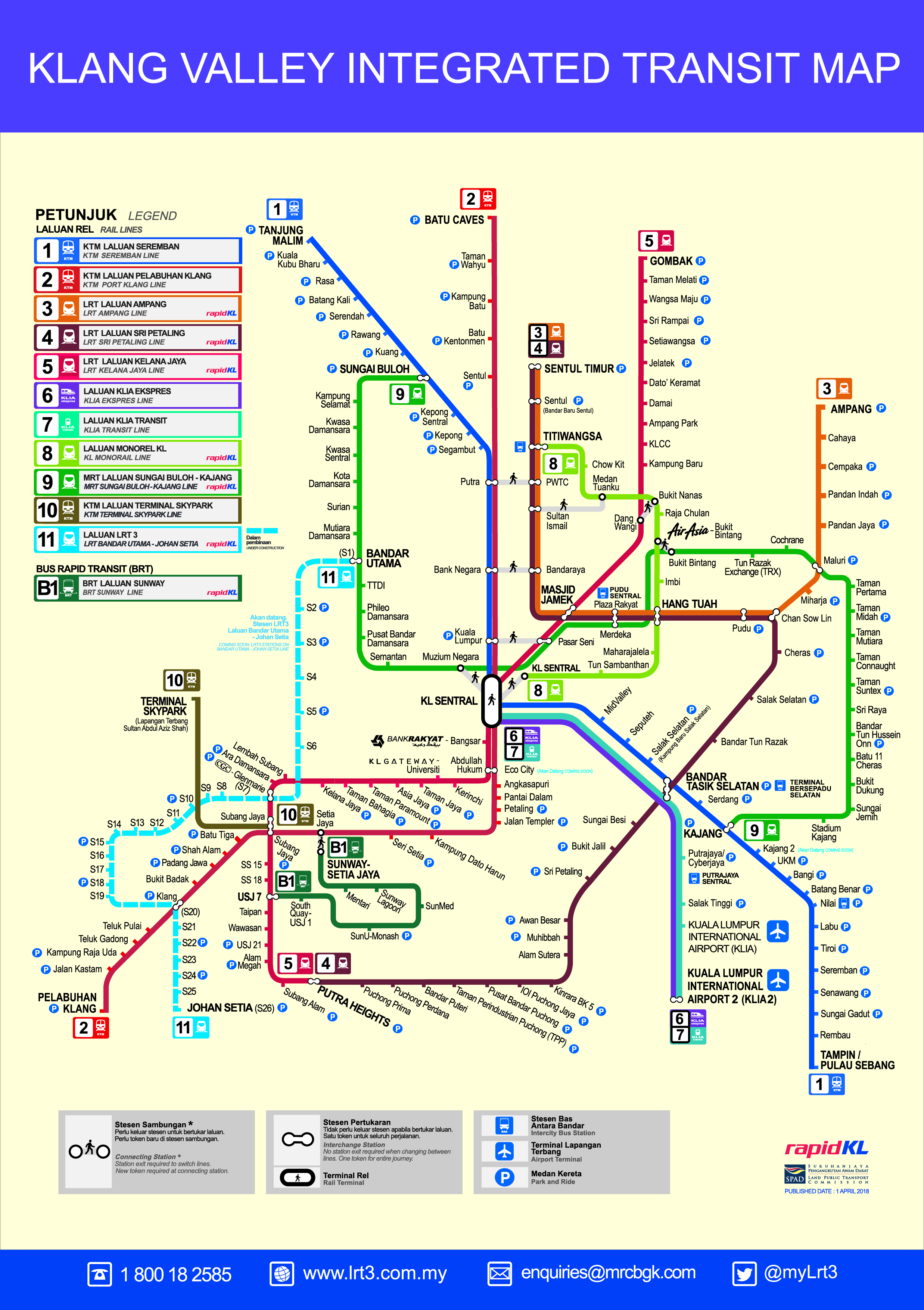 Klang Valley Integrated Transit Map | LRT3