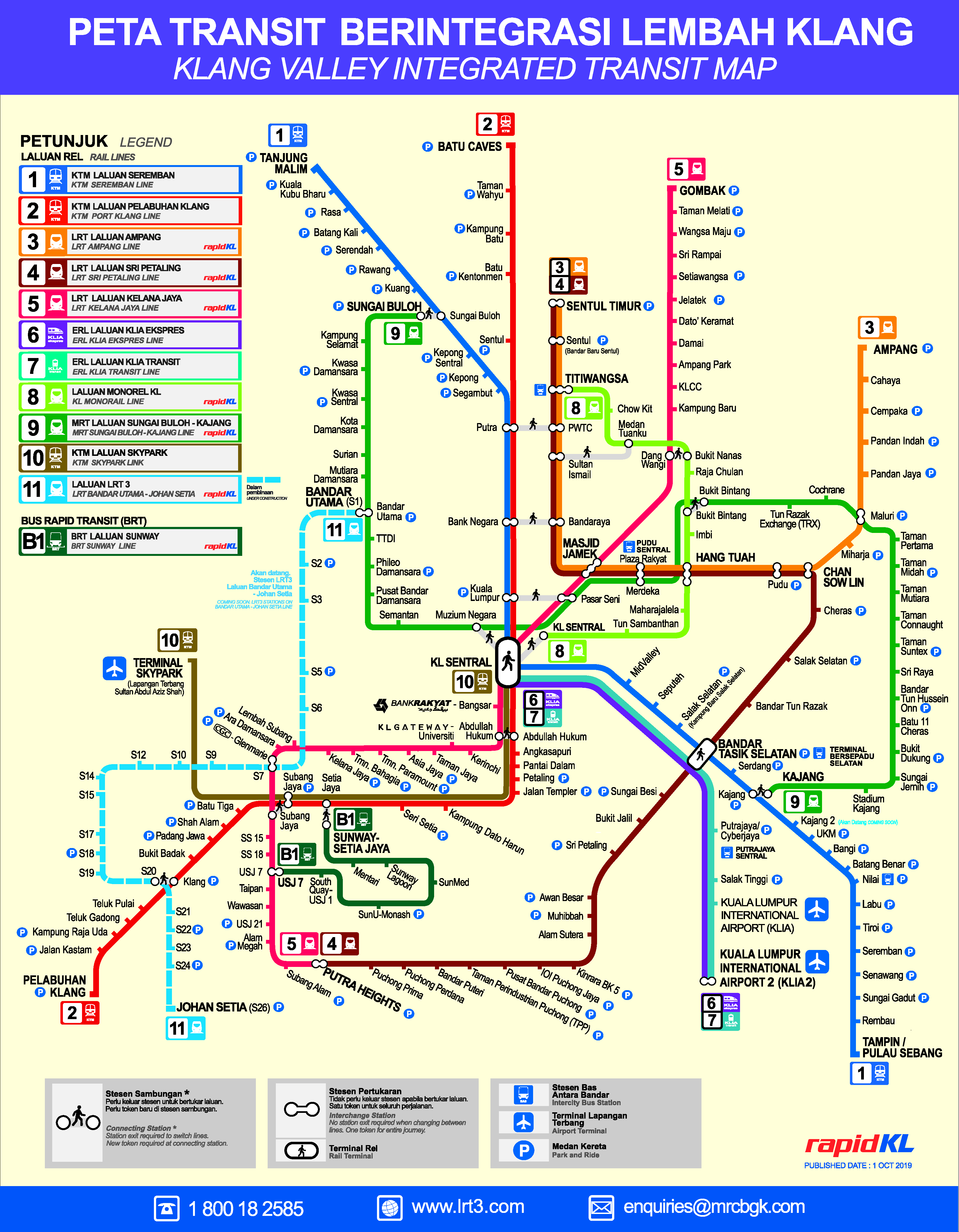 Klang Valley Integrated Transit Map | LRT3